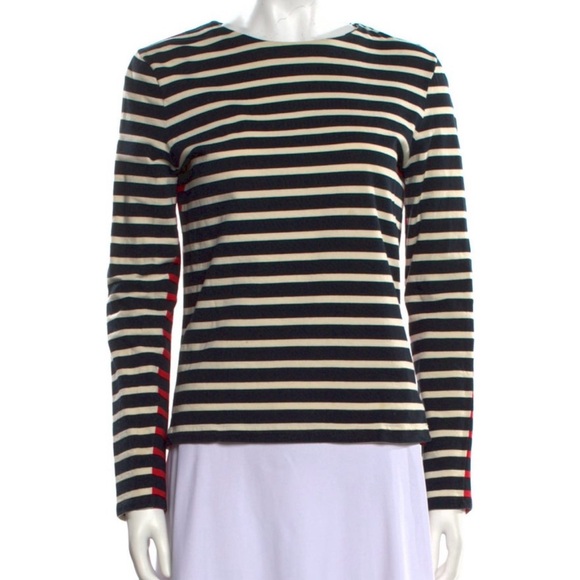 Stella McCartney Tops - Stella McCartney Black and Cream Striped Long Sleeve Tee Size 44 RUNS SMALL